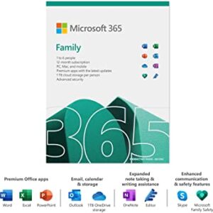 Microsoft 365 Family 1-year Subscription Media-less FPP - up to 6 People 6GQ-01560