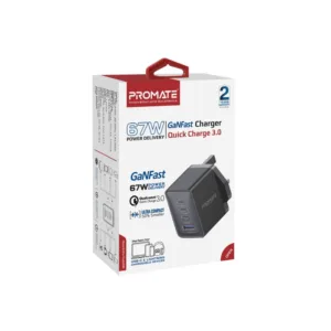 PROMATE GANPORT4-67PD. BLACK FAST CHARGER