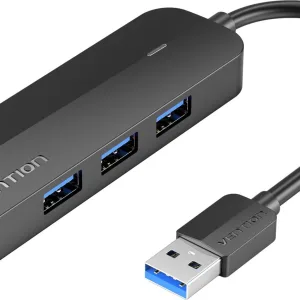 Vention CHIBB 3-Port USB3.0 Hub with Sound Card and Power Supply.